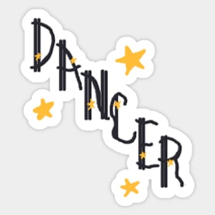 "DANCER" Retro Glamour Lettering Sticker